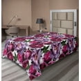 thumbnail image 1 of Ambesonne Flowers Flat Bedding Sheet Soft Top Sheet, Watercolor Spring Peony, Twin, Lilac Pink and Raspberry, 1 of 1