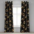 thumbnail image 1 of Ambesonne Flowers Grommet Curtain, Earthy Black Floral Pattern, 50"x96", Black Dark Taupe Caramel, 1 of 5