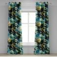 thumbnail image 1 of Ambesonne Flowers Grommet Curtain, Floral Botany Pattern Print, 50"x84", Mustard Teal Blue, 1 of 1