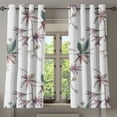 thumbnail image 1 of Ambesonne Flowers Grommet Curtain, Innocent Leaves Exotic Art, 50"x60", Almond Lilac and Grey Teal, 1 of 1