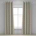 thumbnail image 1 of Ambesonne Flowers Grommet Curtain, Retro Spring Blossoms, 50" x 96", Mint Pink, 1 of 6