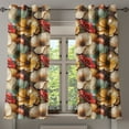 thumbnail image 1 of Ambesonne Flowers Grommet Curtain, Retro poppy Branches Print, 50"x60", Amber Seafoam and Brown, 1 of 1