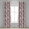thumbnail image 1 of Ambesonne Flowers Grommet Curtain, Spring Floral Chevron Art, 50"x108", Chocolate and Pale Pink, 1 of 1