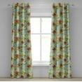 thumbnail image 1 of Ambesonne Flowers Grommet Curtain, Tropical Hibiscus Print, 50"x108", Apple Green and Dark Pink, 1 of 5