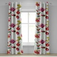 thumbnail image 1 of Ambesonne Flowers Grommet Curtain, Watercolor Look Art Poppy, 50"x72", Dark Pink and Mustard, 1 of 5