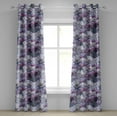 thumbnail image 1 of Ambesonne Flowers Grommet Curtain, Wild Roses Vintage Floral, 50"x84", Purpleblue Lilac and Fuchsia, 1 of 5