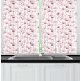 thumbnail image 1 of Ambesonne Flowers Kitchen Curtains, Romantic Spring Apple Bloom, 55"x45", Redbrown Pale Pink, 1 of 1