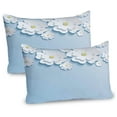 thumbnail image 1 of Ambesonne Flowers Pillow Sham 2 Pack, Abstract Cherry Blossom, 36"x20", Pale Blue and White, 1 of 3