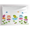 thumbnail image 1 of Ambesonne Flowers Pillow Sham, Cartoon Chamomile Birds, 36" X 20", Multicolor, 1 of 2