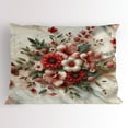 thumbnail image 1 of Ambesonne Flowers Pillow Sham, Tender Floral Marble Print, 26" X 20", Pale Ruby and Laurel Green, 1 of 2