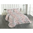 thumbnail image 1 of Ambesonne Flowers Quilted Coverlet 2 Pcs, Floral Spring Vibes Print, Twin Size, Soft Blue Pale Pink Peach, 1 of 1