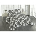 thumbnail image 1 of Ambesonne Flowers Quilted Coverlet 2 Pcs, Magnolia Tree Floral Branch, Twin Size, Dark Taupe Grey and White, 1 of 4