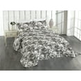 thumbnail image 1 of Ambesonne Flowers Quilted Coverlet 2 Pcs, Mimosa Frangipani Print, Twin Size, Warm Taupe Dimgray, 1 of 4
