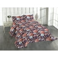 thumbnail image 1 of Ambesonne Flowers Quilted Coverlet 3 Pcs, Vintage Romantic Hydrengeas, King Size, Maroon Mauve Salmon, 1 of 4