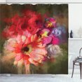 thumbnail image 1 of Ambesonne Flowers Shower Curtain, Summer Love Fine Art Paint, 69"Wx70"L, Dark Sepia and Pink, 1 of 4