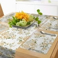 thumbnail image 1 of Ambesonne Flowers Table Runner & Placemats, Floral Roses Vector, Placemat 4 pcs + Runner 14"x72", White and Beige, 1 of 2