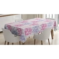 thumbnail image 1 of Ambesonne Flowers Tablecloth Rectangular Table Cover, Romantic Floral Design, 60"x84", Pink and White, 1 of 4