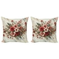 thumbnail image 1 of Ambesonne Flowers Throw Pillow Cover 2 Pack, Tender Floral Marble Print, 16", Pale Ruby and Laurel Green, 1 of 7