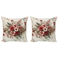 thumbnail image 1 of Ambesonne Flowers Throw Pillow Cover 2 Pack, Tender Floral Marble Print, 18", Pale Ruby and Laurel Green, 1 of 7