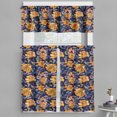thumbnail image 1 of Ambesonne Flowers Valance & Curtain, Floral Watercolor Abstract, 55"x30", Indigo Marigold Ceil Blue, 1 of 1