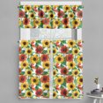 thumbnail image 1 of Ambesonne Flowers Valance & Curtain, Sunflower Gerbera Blooms, 55"x30", Scarlet Mustard and Green, 1 of 1