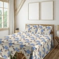 thumbnail image 1 of Ambesonne Flowers Vintage Fitted & Flat Sheet with Sham 3 Pcs Set, Garden Rose Pattern, Twin, Champagne Lavender Blue, 1 of 1