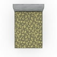 thumbnail image 1 of Ambesonne Flowers Vintage Fitted Sheet, Bitonal Floral Boho, Full Size, Pale Khaki and Slate Brown, 1 of 5