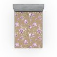 thumbnail image 1 of Ambesonne Flowers Vintage Fitted Sheet, Cottagecore Floral, California King, Lavender Warm Taupe, 1 of 5