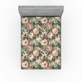 thumbnail image 1 of Ambesonne Flowers Vintage Fitted Sheet, Soft Colors Floral, King Size, Blush Cadet Blue Cream, 1 of 5