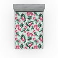 thumbnail image 1 of Ambesonne Flowers Vintage Fitted Sheet, Vintage Feels Roses, King Size, Almond Green Magenta Teal, 1 of 5
