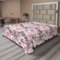 thumbnail image 1 of Ambesonne Flowers Vintage Flat Bedding Sheet Soft Top Sheet, Romantic Floral, King, Laurel Green and Eggplant, 1 of 1