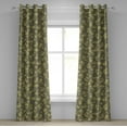 thumbnail image 1 of Ambesonne Flowers Vintage Grommet Curtain, Bitonal Floral Boho, 50"x72", Pale Khaki and Slate Brown, 1 of 1