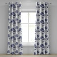 thumbnail image 1 of Ambesonne Flowers Vintage Grommet Curtain, Hydrangea Pattern, 50"x72", Dark Lavender Ceil Blue, 1 of 5