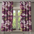 thumbnail image 1 of Ambesonne Flowers Vintage Grommet Curtain, Oil Painting Flower, 50"x60", Apple Green Blush Ruby, 1 of 1