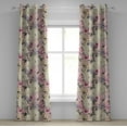 thumbnail image 1 of Ambesonne Flowers Vintage Grommet Curtain, Retro Rose Pattern, 50"x84", Ivory Pastel Pink, 1 of 1