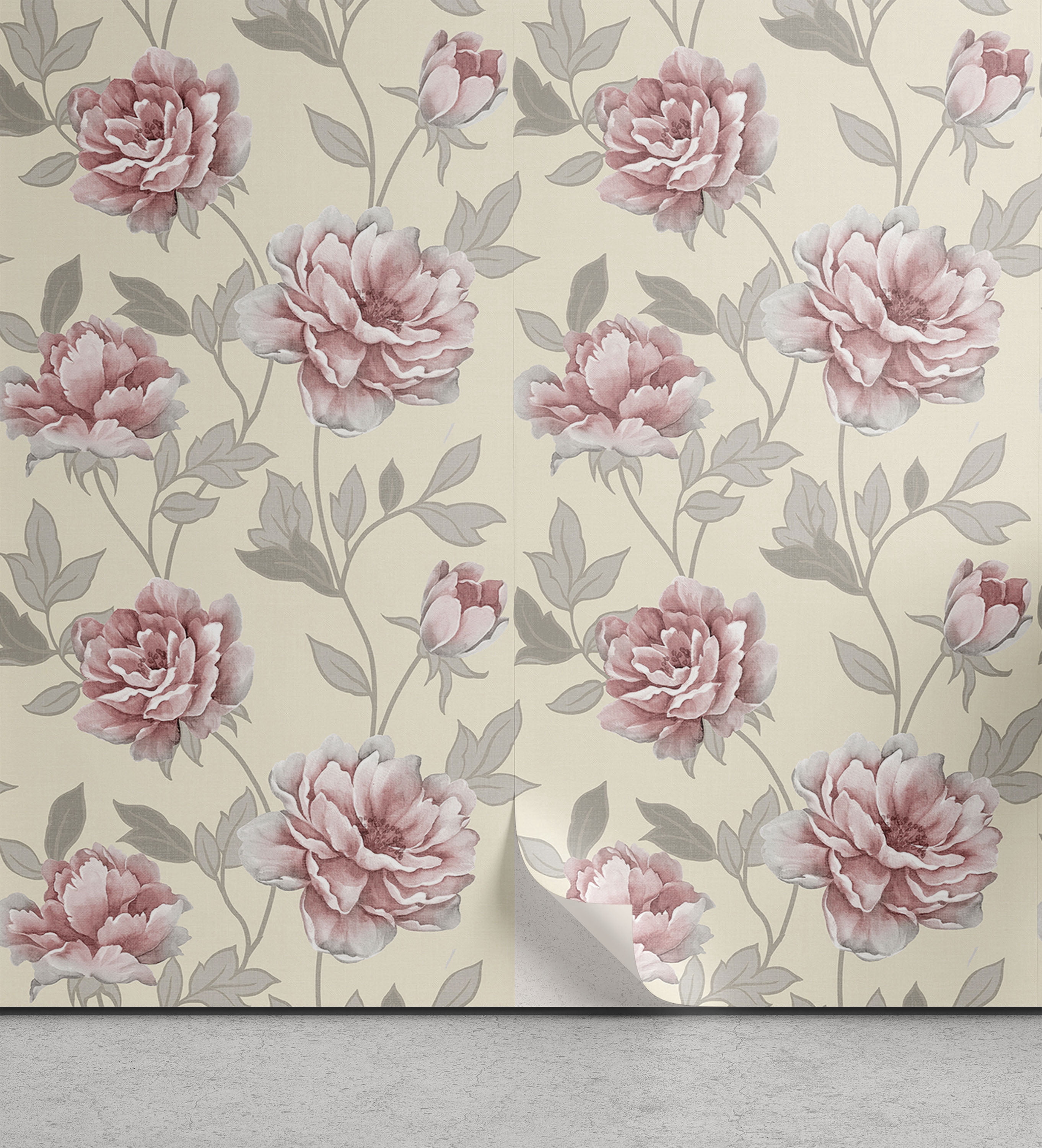 Ambesonne Flowers Vintage Peel & Stick Wallpaper for Home, Cottagecore ...