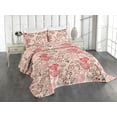 thumbnail image 1 of Ambesonne Flowers Vintage Quilted Coverlet 2 Pcs, Pastel Jungle Bloom, Twin Size, Dark Coral Pale Pink, 1 of 4