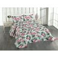 thumbnail image 1 of Ambesonne Flowers Vintage Quilted Coverlet 2 Pcs, Vintage Feels Roses, Twin Size, Almond Green Magenta Teal, 1 of 4