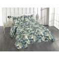 thumbnail image 1 of Ambesonne Flowers Vintage Quilted Coverlet 2 Pcs, Wild Jungle Boho, Twin Size, Avocado Green Cream, 1 of 4