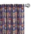 thumbnail image 1 of Ambesonne Folk Window Curtains, Colorful Hearts Art, Each 28" W x 63" L, Dark Lavender Multicolor, 1 of 4