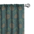 thumbnail image 1 of Ambesonne Folk Art Window Curtains, Eastern Ethnic Forms Motif, Each 28" W x 84" L, Ivory Teal and Tan, 1 of 2
