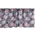 thumbnail image 1 of Ambesonne Folk Blooms Window Valance, Abstract Colorful Petal, 54" X 18", Night Blue and Pastel Pink, 1 of 3