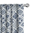 thumbnail image 1 of Ambesonne Folk Curtains, Spanish Traditional Ornaments, Pair of 28"x63", Cobalt Blue and White, 1 of 5