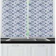 thumbnail image 1 of Ambesonne Folk Kitchen Curtains, Spanish Traditional Ornaments, 55"x39", Cobalt Blue and White, 1 of 2