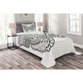 thumbnail image 1 of Ambesonne Folk Quilted Bedspread Set 2 Pcs, Monochrome Butterfly Graphic, Twin Size, White and Black, 1 of 3