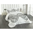 thumbnail image 1 of Ambesonne Folk Quilted Bedspread Set 3 Pcs, Monochrome Butterfly Graphic, Queen Size, White and Black, 1 of 5