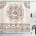 thumbnail image 1 of Ambesonne Folk Shower Curtain, Civilization Tattoo Art, 69"Wx70"L, Brown Cream, 1 of 3