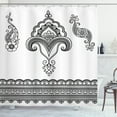 thumbnail image 1 of Ambesonne Folk Shower Curtain, Floral Pattern Doodle Ornate, 69"Wx75"L, White and Black, 1 of 3