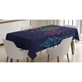 thumbnail image 1 of Ambesonne Folk Tablecloth Rectangular Table Cover, Candles in the Night Outline, 60"x84", Dark Purple and Multicolor, 1 of 4