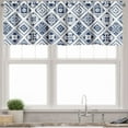 thumbnail image 1 of Ambesonne Folk Valance Pack of 2, Spanish Traditional Ornaments, 54"X12", Cobalt Blue and White, 1 of 4